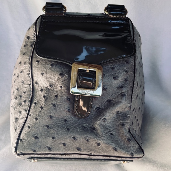 Kate Spade Rare Vintage A La Vita Ostrich Halsey Grey Ostrich Embossed Satchel - Picture 5 of 14
